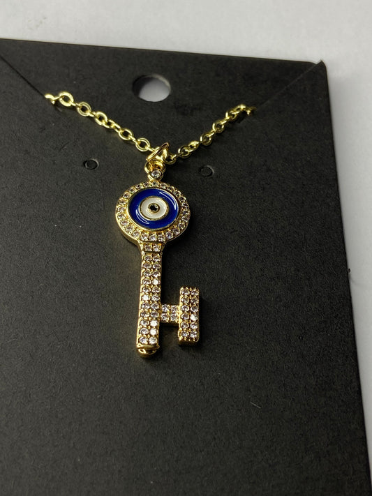 Evil Eye Key Necklace