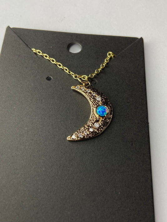 Opal Moon Pendant